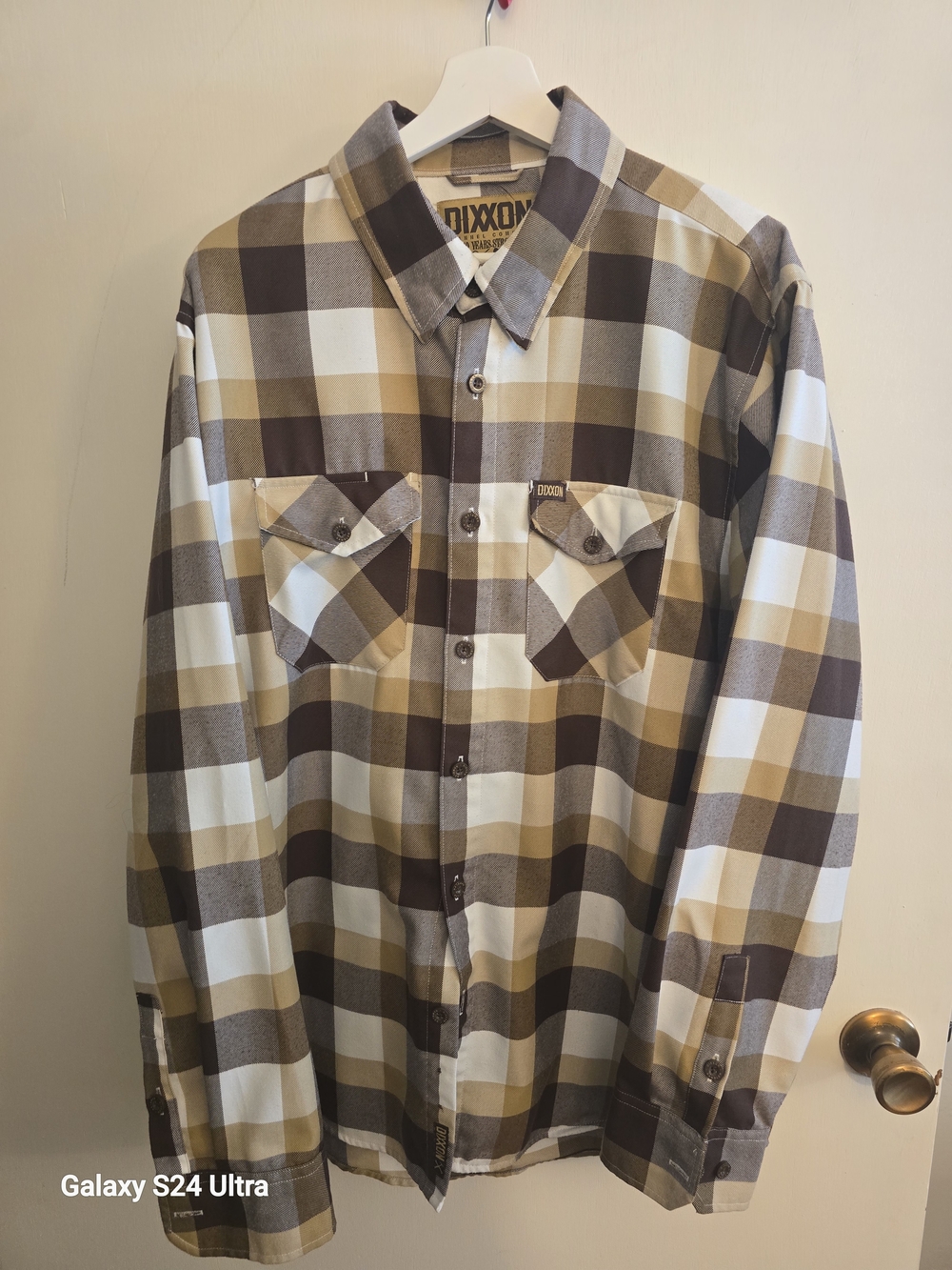 DIXXON Brown Cream Plaid Long-Sleeve Button-Up Shirt